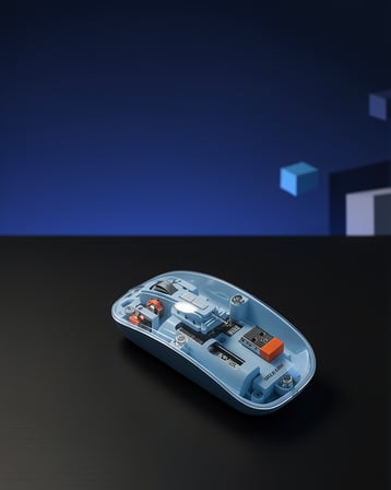 Kablosuz Mavi Mouse 800 1600 DPI Ayarlanabilir Pilli