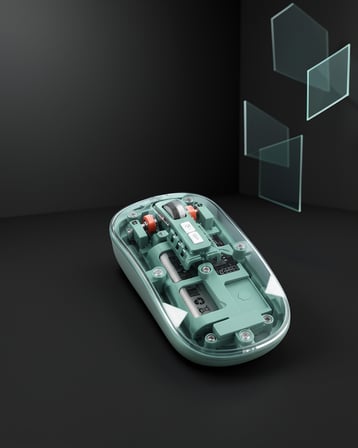 Kablosuz Şeffaf Mouse Bluetooth ve USB Uyumlu Sessiz Tıklama