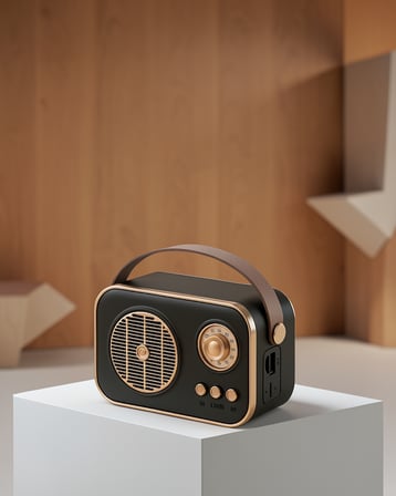 Retro Radyo Bluetooth, TF Kart ve USB Destekli