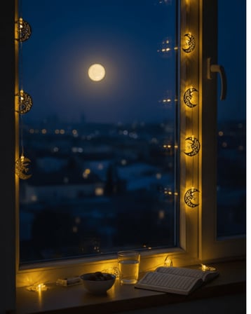 Hilal LED Işık Metal Gövdeli Ramazan Aydınlatma