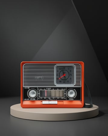 Şarjlı Bluetooth Radyo AUX USB SD Kart Girişli