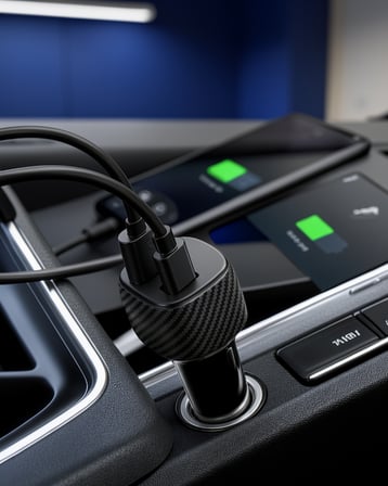 38W Araç Şarj Cihazı Type-C USB Çift Çıkış