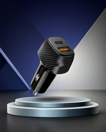 38W Çift Girişli Oto Şarj Cihazı Type-C