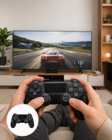 Kablosuz Oyun Kolu – Yüksek Hassasiyetli Analog Kontrol ve Titreşimli Çift Motor