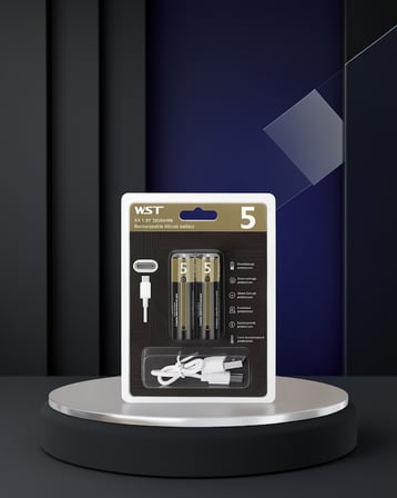 AA Lityum Pil 1.5V Type-C Şarjlı Çiftli