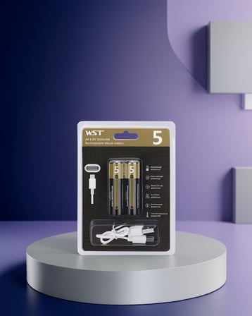 AA USB Type-C Şarjlı Pil 1.5V Sabit Voltaj