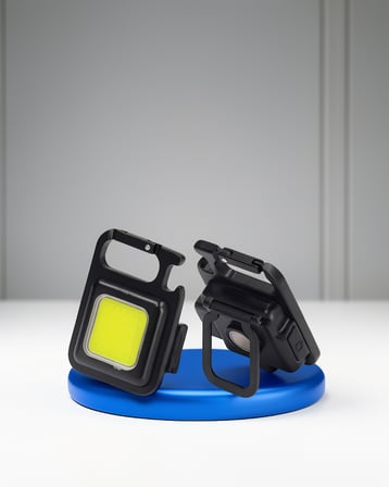 Mini LED Anahtarlık Fener Şarjlı Mıknatıslı