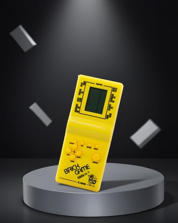 Taşınabilir El Konsolu - Retro Tetris Oyunu, Pil ile Çalışan, Kompakt Boyut