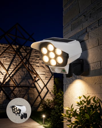 Güneş Enerjili LED Güvenlik Lambası Kamera Tipi Hareket Sensörlü