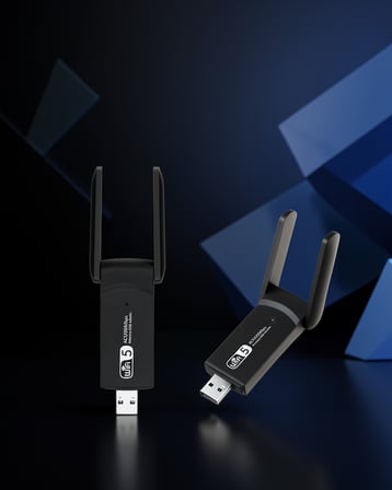 Çift Bant WiFi Adaptör 1200 Mbps Tak-Çalıştır