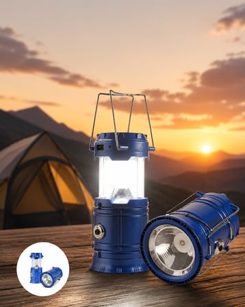 Şarjlı Güneş Enerjili Kamp Lambası 10000mAh