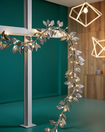 Pilli Gümüş Yaprak LED Işık 20 LED