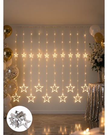 Dekoratif Yıldız Peri Led Perde 3x3 Metre