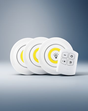 3'lü Uzaktan Kumandalı Yapışkanlı LED Işık Seti