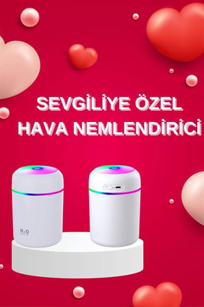 Led Işıklı USB Şarjlı Ultrasonik Hava Nemlendirici 300 ml