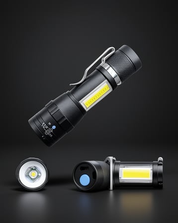 Mini LED Işık Şarjlı Acil Durum Feneri 4 Modlu