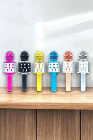 Bluetooth Karaoke Mikrofon with USB ve AUX Girişli, Hafıza Kartı Destekli