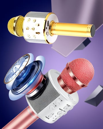 Kablosuz Bluetooth Mikrofon 40mm Hoparlör