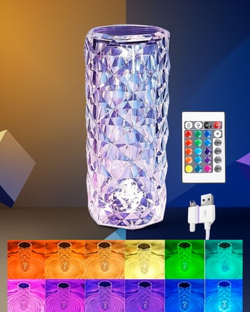 Kristal masa lambası rgb dokunmatik kontrol