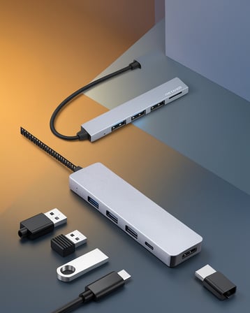 USB Type-C 8 In 1 Hub Dönüştürücü HDMI Micro SD Uyumlu