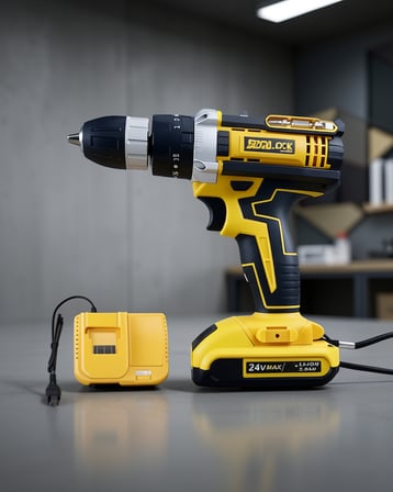 Çift Bataryalı Metal Dişli Darbeli Şarjlı Matkap Seti 24W 24 Parça