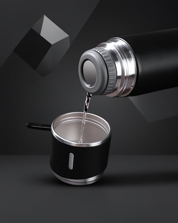3 Bardaklı Isı Koruyucu Termos Seti 500 ml