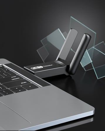 Çift Bantlı USB Wifi Adaptör 1200 Mbps