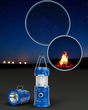 Büyük Boy Güneş Enerjili Usb Şarjlı Kamp Feneri