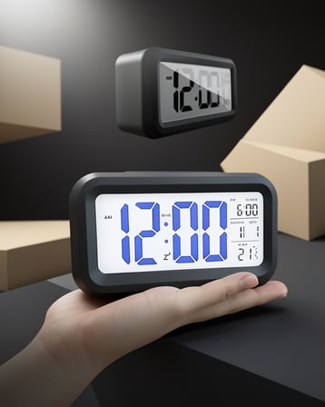 Dijital Masa Saati Büyük LCD Ekran 6 Saniye Işık
