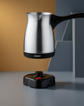 Elektrikli Cezve 800 Watt Paslanmaz Çelik 300 ml