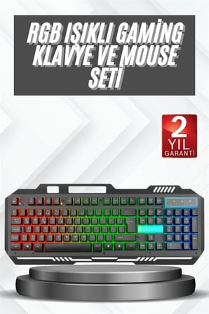 Işıklı Mekanik Gaming Klavye ve Fare Seti PG8018