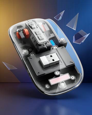 Kablosuz Fare Bluetooth 5.0 ve 2.4GHz Çift Modlu Sessiz