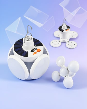 5 Kanatlı Solar Güneş Enerjili USB Şarjlı Taşınabilir Lamba