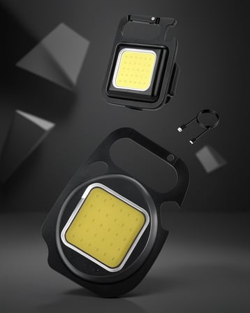 Şarjlı Anahtarlık Fener Işıldak Mıknatıslı Mini LED