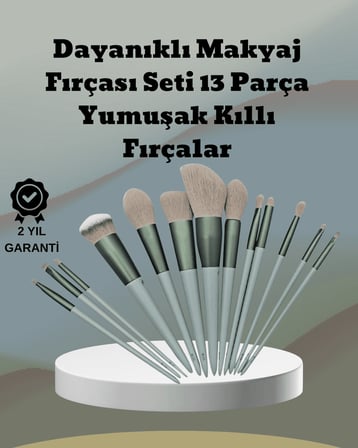 umuşak Kıllı Estetik Tasarımlı 13'lü Makyaj Fırçası Seti Günlük ve Profesyonel
