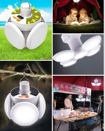 Katlanabilir 5 Kanatlı Solar LED Lamba 2400mAh
