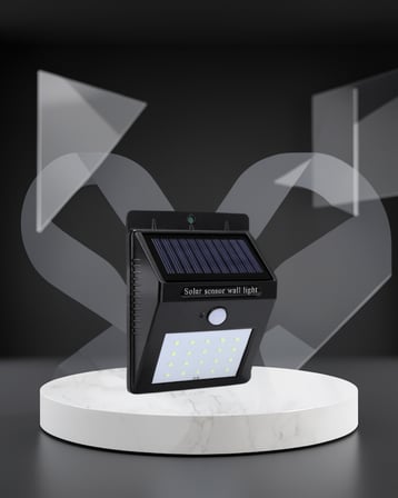 Solar Enerjili 20 LED Hareket Sensörlü Duvar Lambası