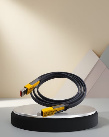 65W Örgülü USB-C ve USB-A Şarj Kablosu