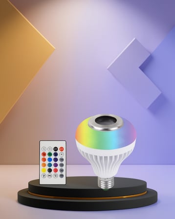 12W LED Ampul Renkli Işık ve Dahili Hoparlör