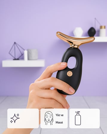 Yüz Masaj Cihazı – Kırışıklık Karşıtı & Nemlendirici Etki Destekli
