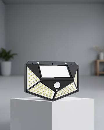 Güneş Enerjili 100 LED Hareket Sensörlü Dış Mekan Lamba XUCZZZDUVARLAMBASI-1-1
