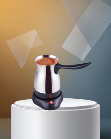 Elektrikli Cezve 800W 6 Fincan Paslanmaz Çelik