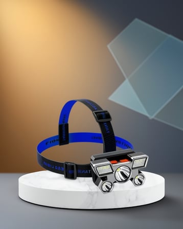 LED Kafa Lambası - USB Şarjlı, 60° Ayarlanabilir Far