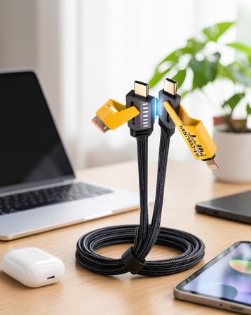 4'ü 1 Arada Örgülü Şarj Kablosu 65W USB-C USB-A XUCZZZİKİLİŞARJKABLOSU-1-1