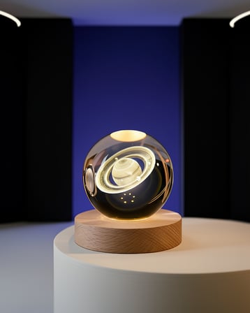 Kristal Satürn Küresi 18 cm