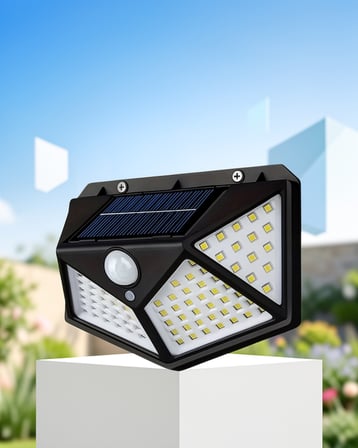 100 LED Güneş Paneliyle Çalışan Hareket Algılayıcı Bahçe Lambası