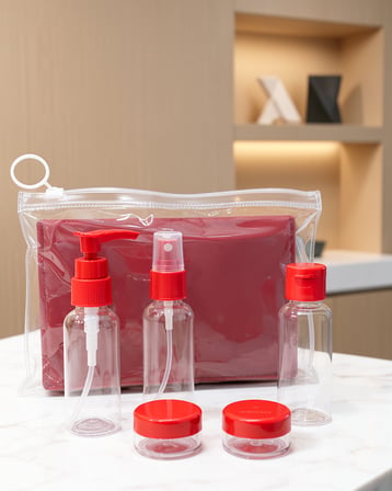 Seyahat Şişesi Seti 5 Parça 30 ml Şeffaf Kozmetik Kabı