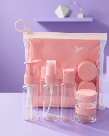 5 Parça Şeffaf Seyahat Kozmetik Şişe Seti 30 ml