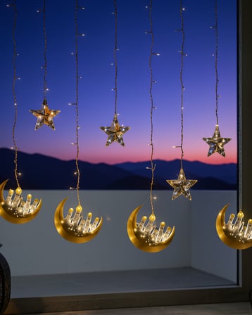 Ramazan Temalı LED Işık Hilal ve Yıldız Figürlü 3 metre