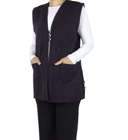 KADIN ÖNÜ ÜÇ DÜĞMELİ KISA MEVSİMLİK YELEK